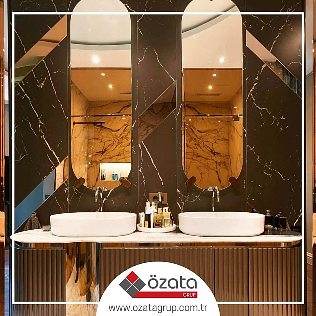 Neolith'in Doğaltaş serisinin en gözde renklerinden olan ve İspanyol mermerinden feyz alan Nero Marquina Silk